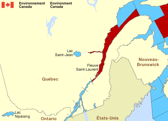 Alertes maritimes pour le Fleuve Saint-Laurent : Source : Environnement Canada
