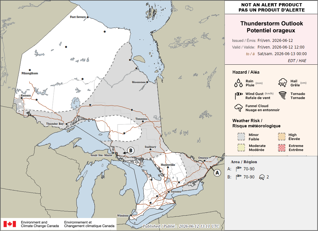 Potentiel orageux en Ontario pour aujourd'hui