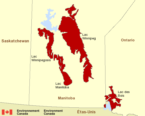 Carte des secteurs maritimes des Prairies - Lacs du Manitoba