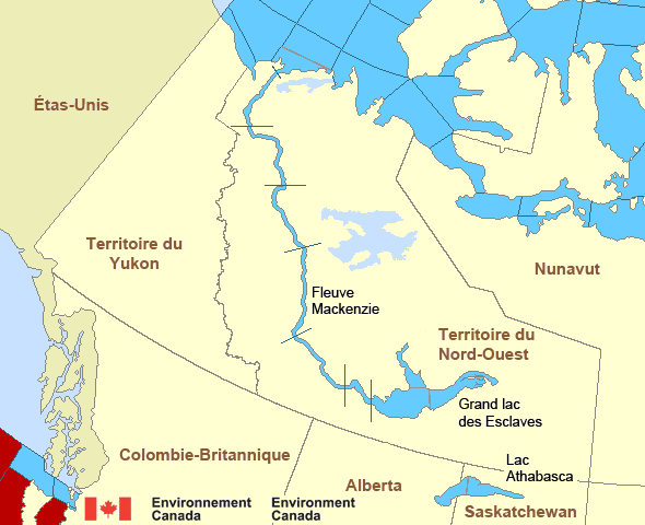 Carte des secteurs maritimes du Mackenzie - Fleuve Mackenzie