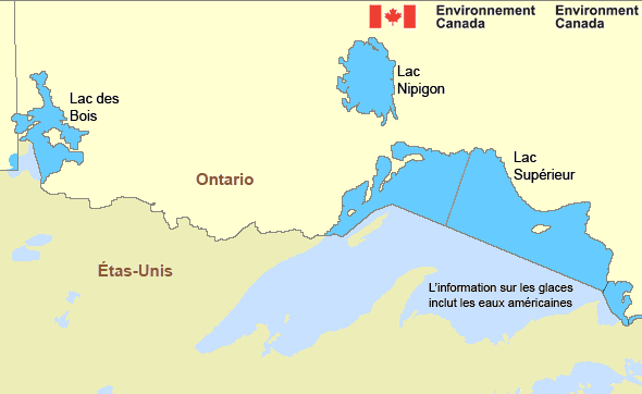 Carte des secteurs maritimes des Grands Lacs - Lac Supérieur