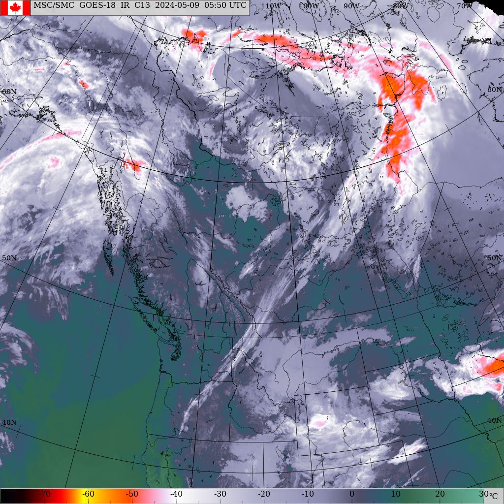 Western Canada and the United States Satellite